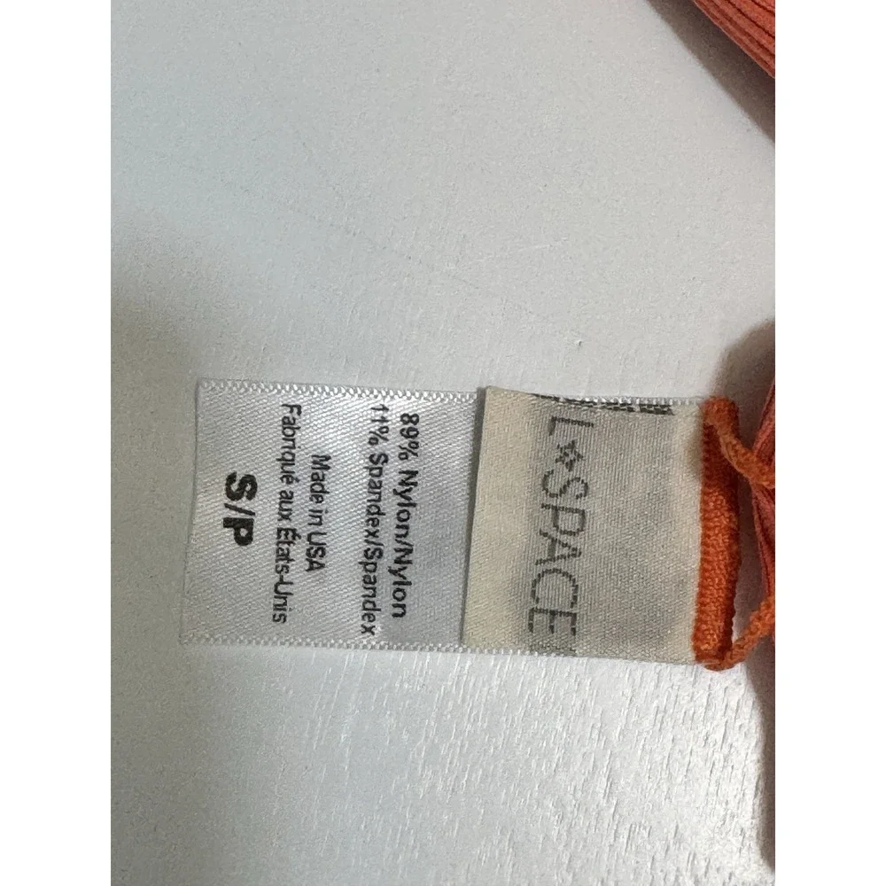 L*Space Nikita Underwire Top Small Bitsy Cut French High Bottom XS Bikini Orange